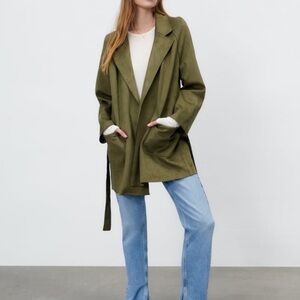 Zara Green Women's Trench Coat, New without Tag